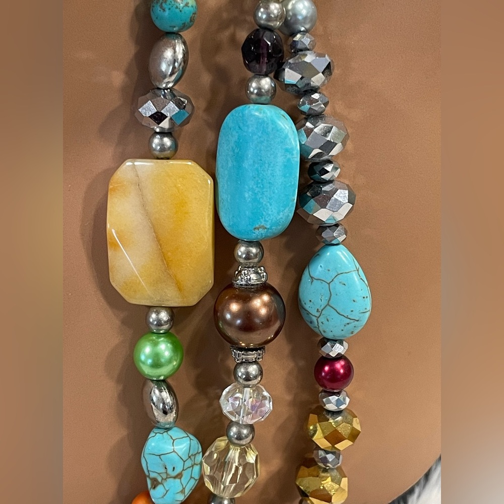 Spectacular Multi Stone Multi Strand Necklace - image 6